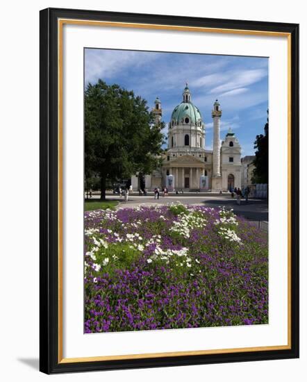 Karlsplatz and Karlskirche, Vienna, Austria, Europe-Hans Peter Merten-Framed Photographic Print