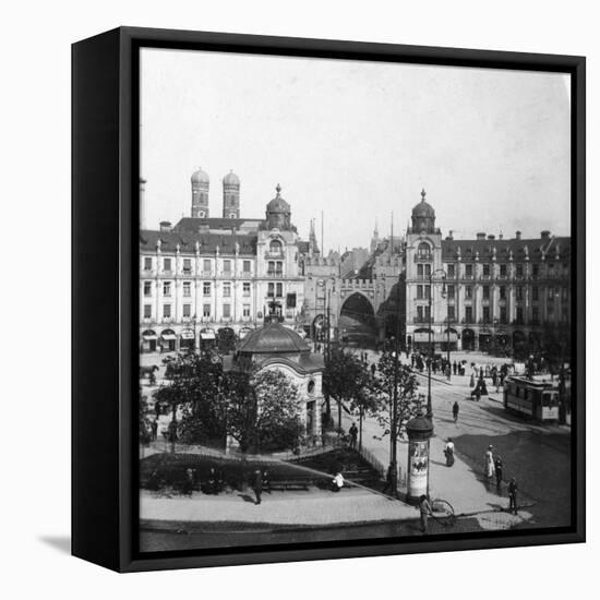 Karlsplatz, Munich, Germany, C1900s-Wurthle & Sons-Framed Premier Image Canvas