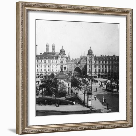 Karlsplatz, Munich, Germany, C1900s-Wurthle & Sons-Framed Photographic Print