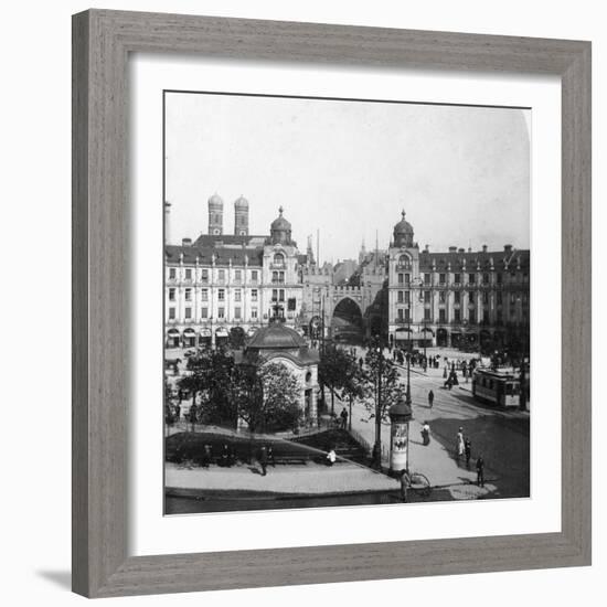 Karlsplatz, Munich, Germany, C1900s-Wurthle & Sons-Framed Photographic Print