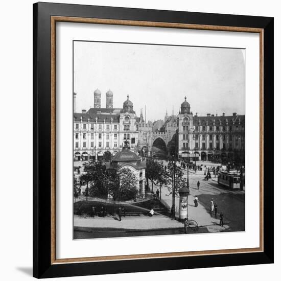 Karlsplatz, Munich, Germany, C1900s-Wurthle & Sons-Framed Photographic Print