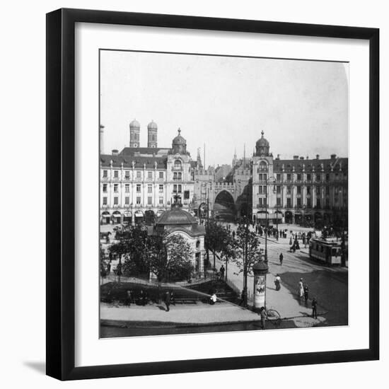 Karlsplatz, Munich, Germany, C1900s-Wurthle & Sons-Framed Photographic Print