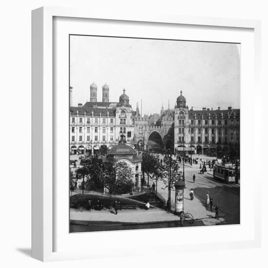 Karlsplatz, Munich, Germany, C1900s-Wurthle & Sons-Framed Photographic Print