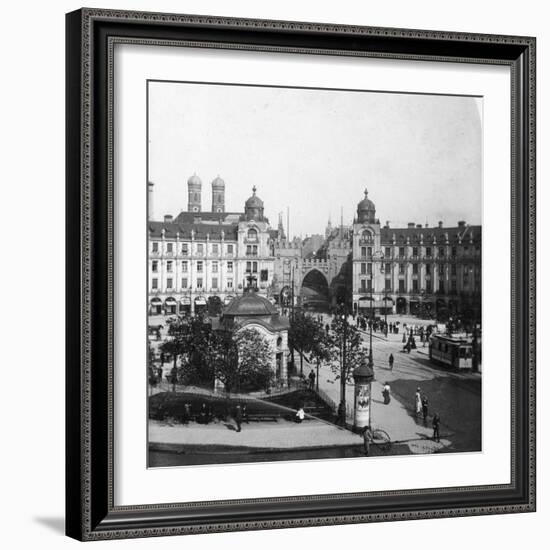 Karlsplatz, Munich, Germany, C1900s-Wurthle & Sons-Framed Photographic Print