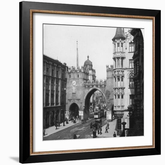 Karlstor Gate, Munich, Germany, C1900s-Wurthle & Sons-Framed Photographic Print