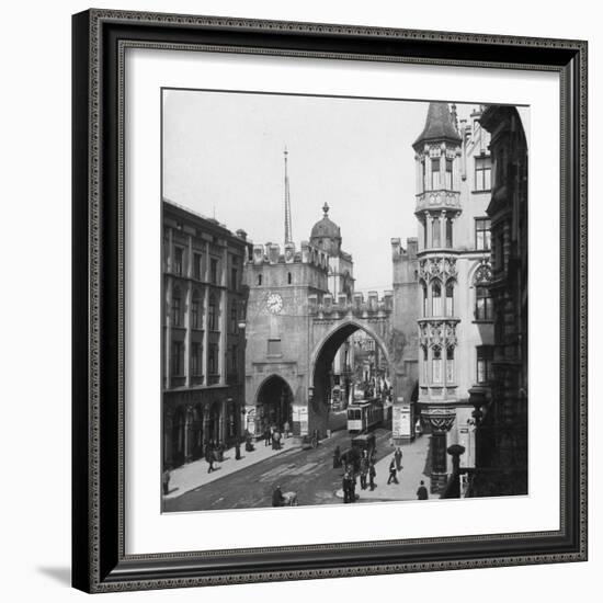 Karlstor Gate, Munich, Germany, C1900s-Wurthle & Sons-Framed Photographic Print