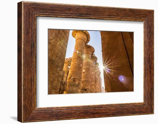 Karnak, Luxor, Egypt. Columns of the Great Hypostyle Hall at the Karnak Temple Complex.-Emily Wilson-Framed Photographic Print