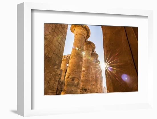 Karnak, Luxor, Egypt. Columns of the Great Hypostyle Hall at the Karnak Temple Complex.-Emily Wilson-Framed Photographic Print