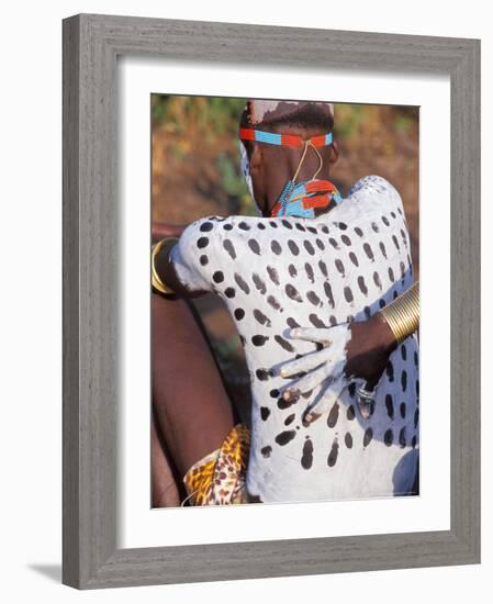 Karo Warriors Applying Body Paint, Ethiopia-Janis Miglavs-Framed Photographic Print