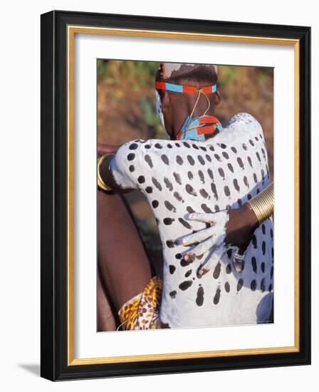 Karo Warriors Applying Body Paint, Ethiopia-Janis Miglavs-Framed Photographic Print