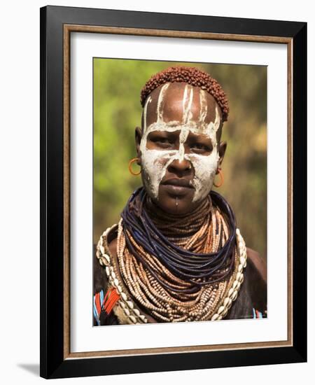 Karo Woman, Mago National Park, Lower Omo Valley, Ethiopia, Africa-Jane Sweeney-Framed Photographic Print