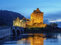 UK, Scotland, Highlands, Dornie, Twilight view of the Eilean Donan Castle.-Karol Kozlowski-Photographic Print