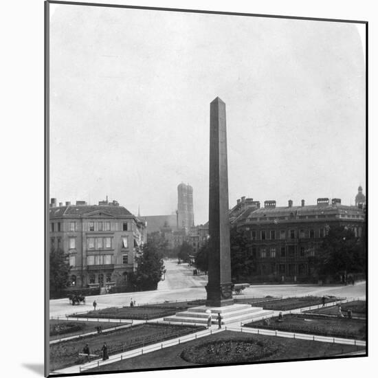 Karolinenplatz, Munich, Germany, C1900s-Wurthle & Sons-Mounted Photographic Print