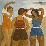 Three Bathers at Lake Balaton-Karoly Patko-Mounted Giclee Print