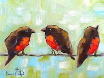 3 Robins on a wire-Karrie Evenson-Art Print