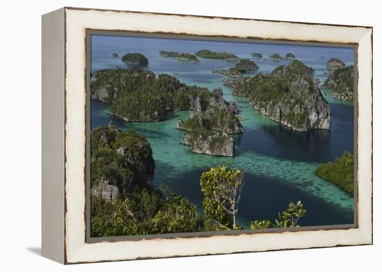 Karst islands in Misool archipelago, Raja Ampat, Western Papua, Indonesian New Guinea-Staffan Widstrand-Framed Premier Image Canvas