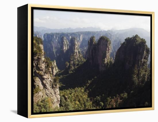 Karst Limestone Rock Formations at Zhangjiajie Forest Park, Wulingyuan Scenic Area, Hunan Province-Christian Kober-Framed Premier Image Canvas