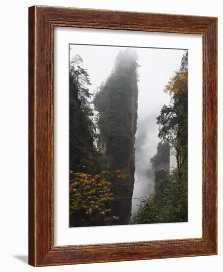 Karst Limestone Rock Formations at Zhangjiajie Forest Park, Wulingyuan Scenic Area, Hunan Province-Christian Kober-Framed Photographic Print