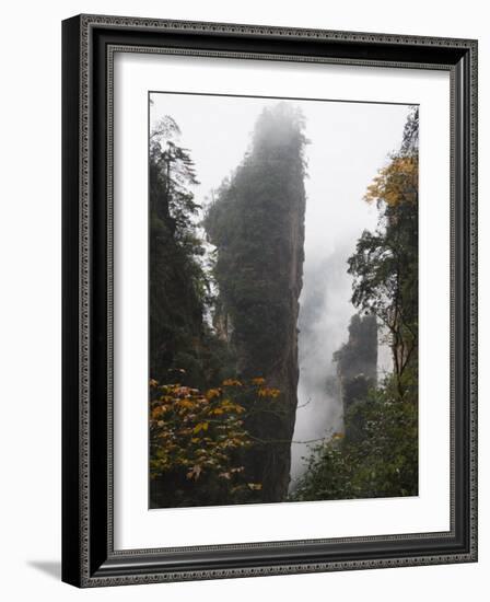 Karst Limestone Rock Formations at Zhangjiajie Forest Park, Wulingyuan Scenic Area, Hunan Province-Christian Kober-Framed Photographic Print