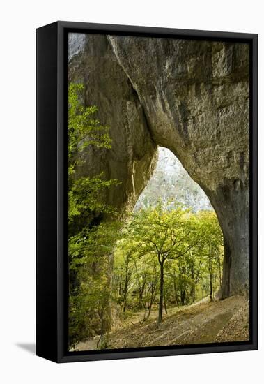 Karstic Rock Arch in the Korana Canjon, Plitvice Lakes National Park, Croatia, October 2008-Biancarelli-Framed Premier Image Canvas