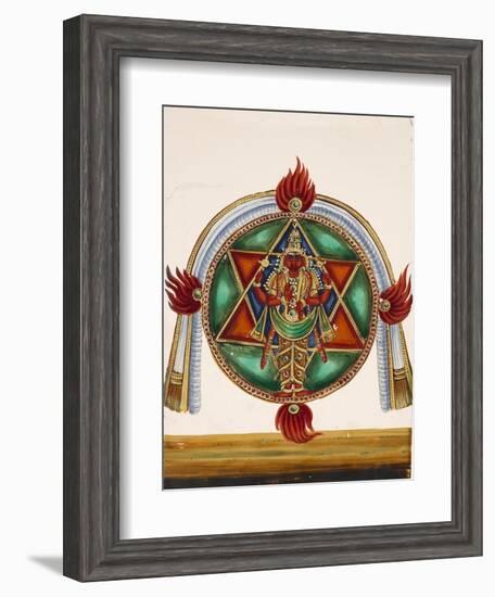 Karttikeya in the Centre of an Encircled Shatkona, from Thanjavur, India-null-Framed Giclee Print