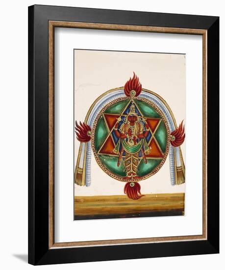 Karttikeya in the Centre of an Encircled Shatkona, from Thanjavur, India-null-Framed Giclee Print