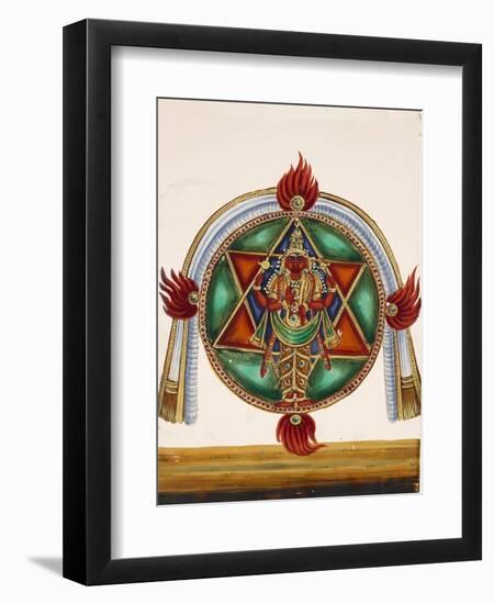 Karttikeya in the Centre of an Encircled Shatkona, from Thanjavur, India-null-Framed Giclee Print