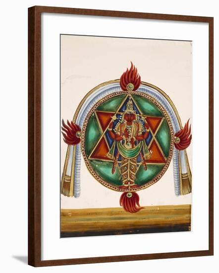 Karttikeya in the Centre of an Encircled Shatkona, from Thanjavur, India-null-Framed Giclee Print