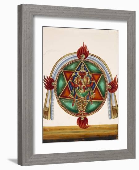 Karttikeya in the Centre of an Encircled Shatkona, from Thanjavur, India-null-Framed Giclee Print