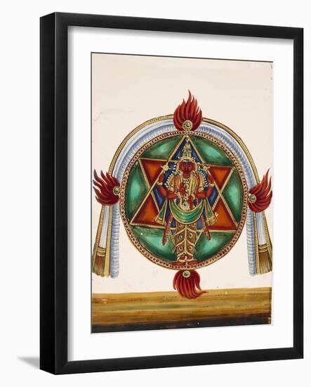 Karttikeya in the Centre of an Encircled Shatkona, from Thanjavur, India-null-Framed Giclee Print