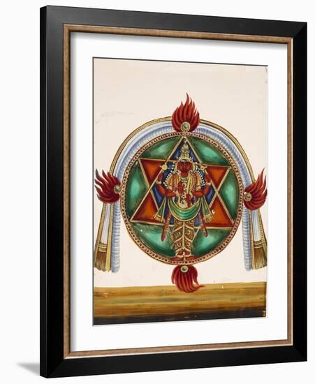 Karttikeya in the Centre of an Encircled Shatkona, from Thanjavur, India-null-Framed Giclee Print