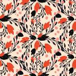 Organic Floral Pattern in Rich Warm Colors-kasha_malasha-Stretched Canvas