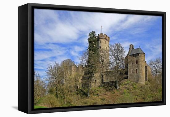 Kasselburg Castle near Pelm, Eifel, Rhineland-Palatinate, Germany, Europe-Hans-Peter Merten-Framed Premier Image Canvas