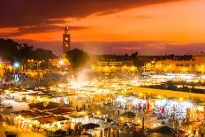 Jamaa El Fna, Marrakesh, Morocco.-kasto-Framed Premier Image Canvas