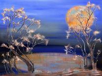 Two Autumn Trees in Moonlight-kasyanovart-Premium Giclee Print