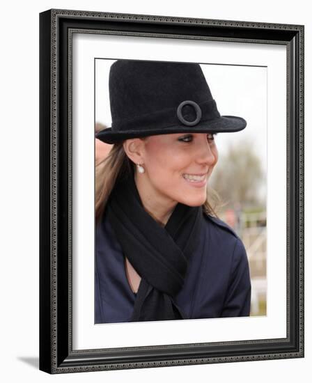 Kate Middleton arrives at Cheltenham Racecourse in Gloucstershire for the final day of racing at Na-null-Framed Photographic Print