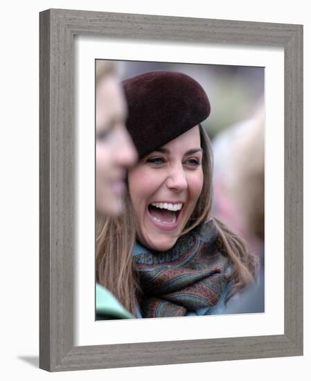 Kate Middleton in the Royal box at Cheltenham racecourse, 16th March 2007-null-Framed Photographic Print