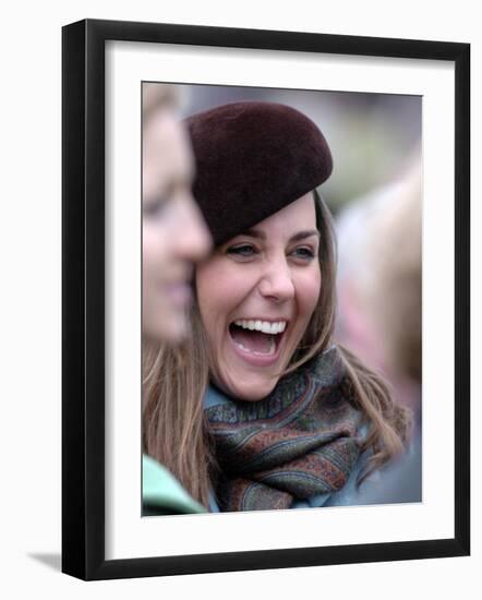 Kate Middleton in the Royal box at Cheltenham racecourse, 16th March 2007-null-Framed Photographic Print