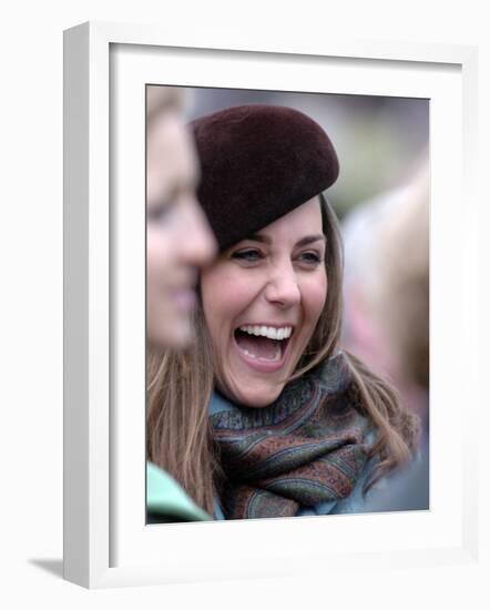 Kate Middleton in the Royal box at Cheltenham racecourse, 16th March 2007-null-Framed Photographic Print