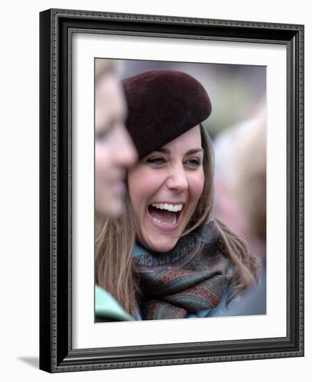 Kate Middleton in the Royal box at Cheltenham racecourse, 16th March 2007-null-Framed Photographic Print