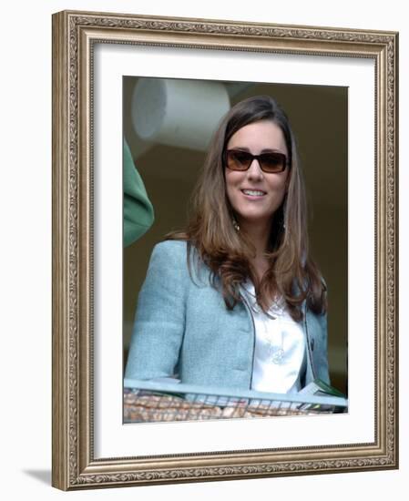 Kate Middleton in the Royal box at Cheltenham racecourse, 16th March 2007-null-Framed Photographic Print