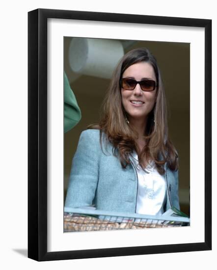 Kate Middleton in the Royal box at Cheltenham racecourse, 16th March 2007-null-Framed Photographic Print