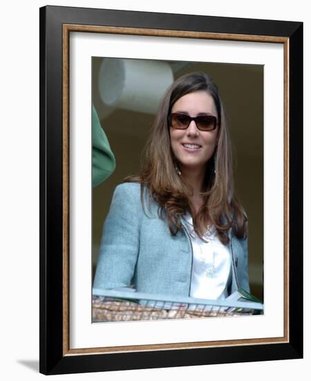 Kate Middleton in the Royal box at Cheltenham racecourse, 16th March 2007-null-Framed Photographic Print