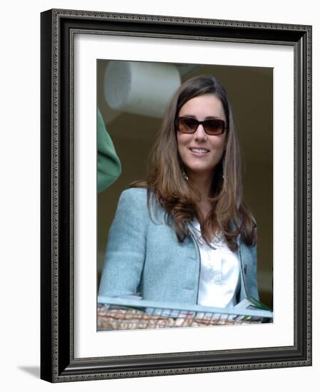 Kate Middleton in the Royal box at Cheltenham racecourse, 16th March 2007-null-Framed Photographic Print