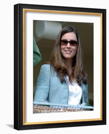 Kate Middleton in the Royal box at Cheltenham racecourse, 16th March 2007-null-Framed Photographic Print