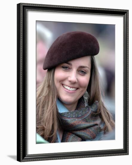 Kate Middleton in the Royal box at Cheltenham racecourse, March 16th 2007-null-Framed Photographic Print