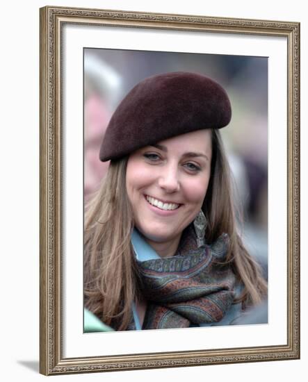 Kate Middleton in the Royal box at Cheltenham racecourse, March 16th 2007-null-Framed Photographic Print