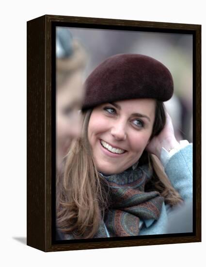 Kate Middleton in the Royal box at Cheltenham racecourse, March 16th 2007-null-Framed Premier Image Canvas