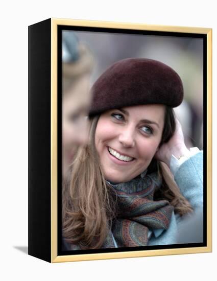 Kate Middleton in the Royal box at Cheltenham racecourse, March 16th 2007-null-Framed Premier Image Canvas