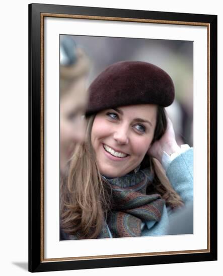 Kate Middleton in the Royal box at Cheltenham racecourse, March 16th 2007-null-Framed Photographic Print